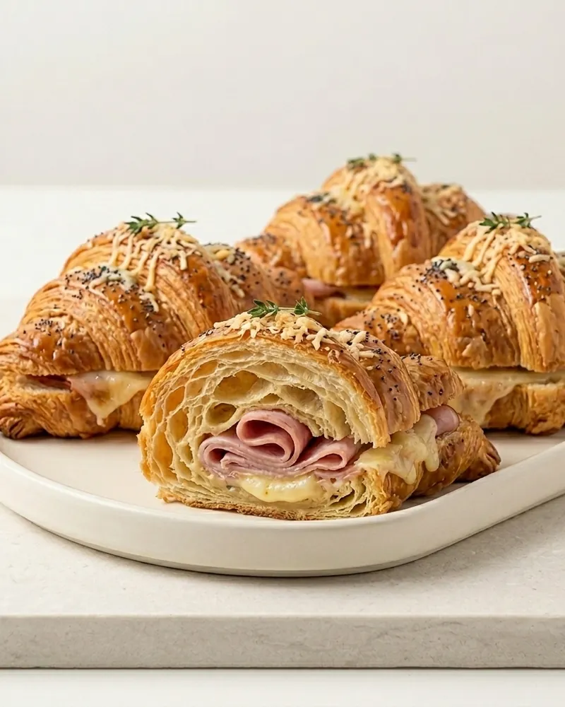 Croissant presunto e queijo